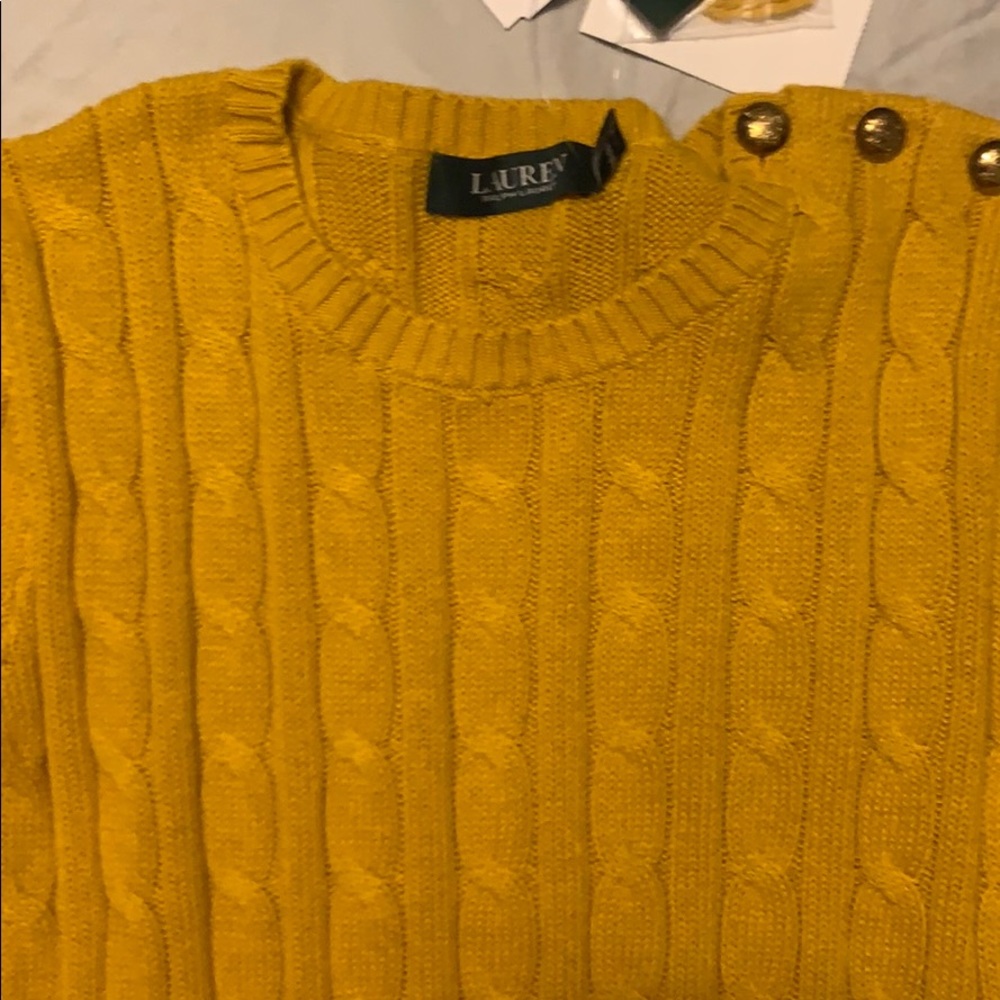 Ralph Lauren cable knit side button sweater
